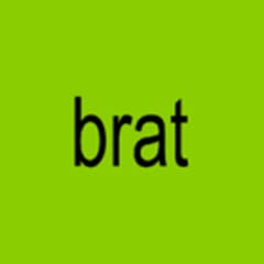 Green album cover with the word “brat” in black type