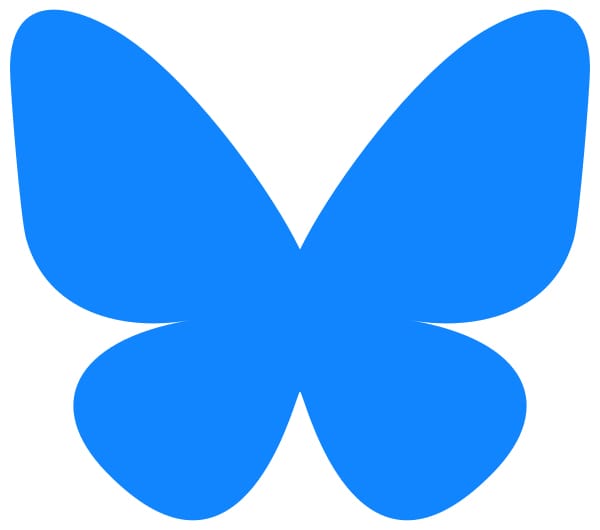 Blue silhouette of a stylized butterfly