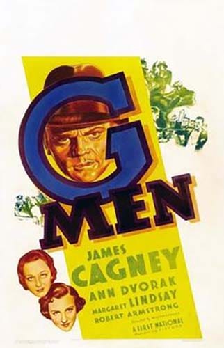 Movie poster featuring the head of James Cagney wearing a fedora